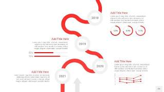 红色时间轴PPT信息图29