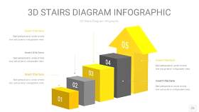 灰黄色3D阶梯PPT图表22