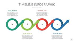 红蓝绿色时间轴PPT信息图19
