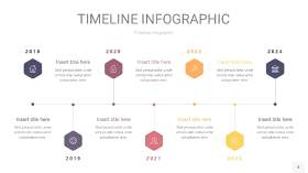 渐变紫黄色时间轴PPT信息图4