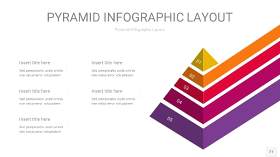 红黄色3D金字塔PPT信息图表21