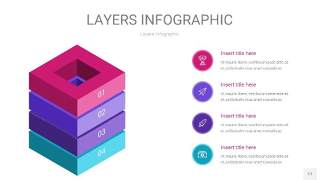 紫蓝色3D分层PPT信息图17