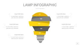 灰黄色创意灯PPT信息图5