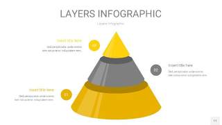 灰黄色3D分层PPT信息图11