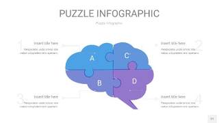 蓝紫色拼图PPT图表27