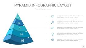 宝石蓝3D金字塔PPT信息图表6