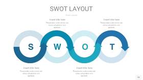 铁蓝色SWOT图表PPT20