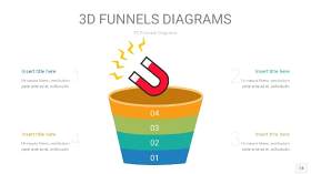 彩色3D漏斗PPT信息图表14