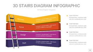 彩色3D阶梯PPT图表30