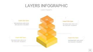 黄色3D分层PPT信息图29