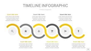 灰黄色时间轴PPT信息图20