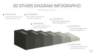 灰色3D阶梯PPT图表3