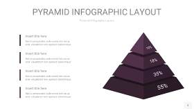 深紫色3D金字塔PPT信息图表3