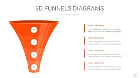 橘红色3D漏斗PPT信息图表2