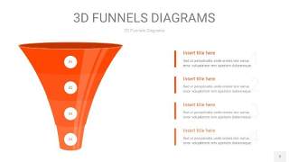橘红色3D漏斗PPT信息图表2