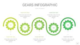 嫩绿色齿轮PPT信息图17
