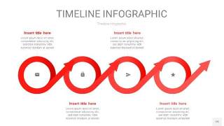 红色时间轴PPT信息图19