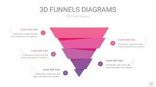 热粉色3漏斗PPT信息图表13