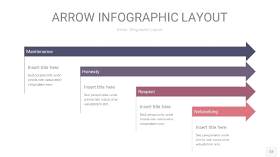 中紫色箭头PPT信息图表12