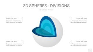 宝石蓝色3D球体切割PPT信息图5