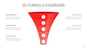 红色3D漏斗PPT信息图表3