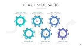 蓝绿色齿轮PPT信息图8