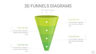 浅绿色3D漏斗PPT信息图表4