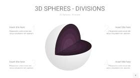 深紫色3D球体切割PPT信息图4