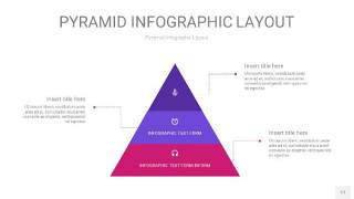 渐变紫色3D金字塔PPT信息图表17