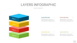 四色3D分层PPT信息图23