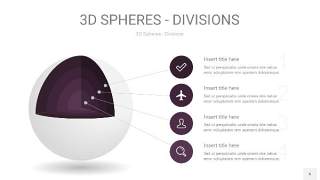 深紫色3D球体切割PPT信息图6