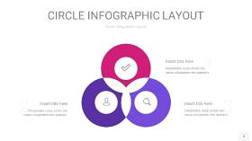 玫瑰紫色圆形PPT信息图3