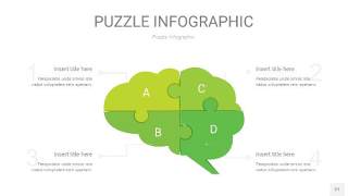 绿色拼图PPT图表27