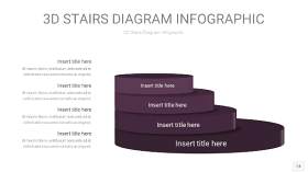 渐变深紫色3D阶梯PPT图表14