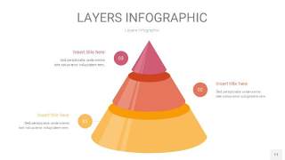 粉黄色3D分层PPT信息图11