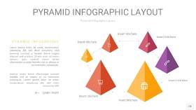 渐变紫黄色3D金字塔PPT信息图表24