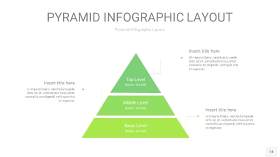 浅绿色3D金字塔PPT信息图表14