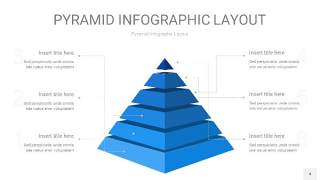 浅蓝色3D金字塔PPT信息图表4