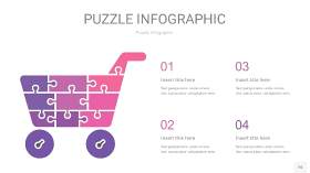 粉紫色拼图PPT图表16