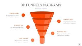 橘红色3D漏斗PPT信息图表6