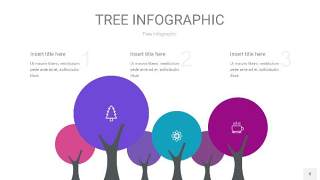 紫绿色树状图PPT图表8