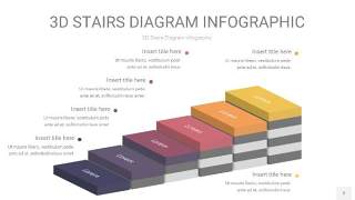 紫黄色3D阶梯PPT图表2