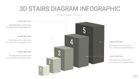 灰色3D阶梯PPT图表24