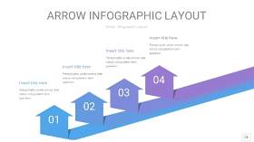 渐变紫色箭头PPT信息图表14