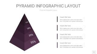 深紫色3D金字塔PPT信息图表5
