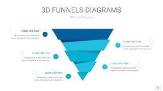 宝石蓝3D漏斗PPT信息图表13