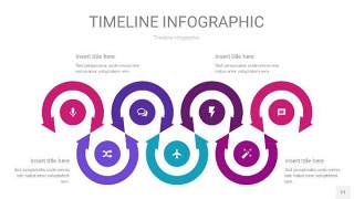 粉紫蓝色时间轴PPT信息图21