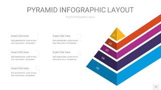 彩色3D金字塔PPT信息图表21