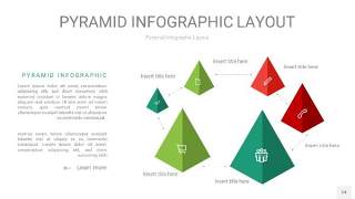 红绿色3D金字塔PPT信息图表24
