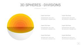 黄色3D球体切割PPT信息图1